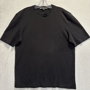 Robert Barakett Shirt Men's Medium Black Crew Pima Cotton Short Sleeve Solid Tee